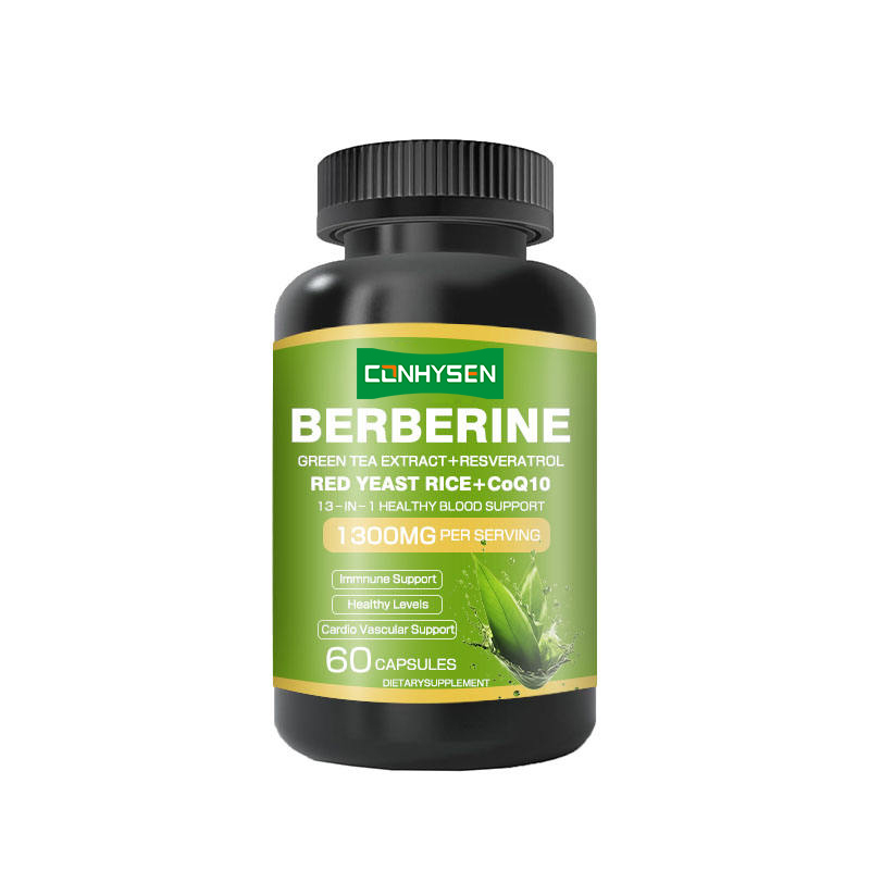 OEM/ODM 1300mg バーベリンカプセル 13-In-1 健康な血液サポートのための緑茶抽出物サプリメント