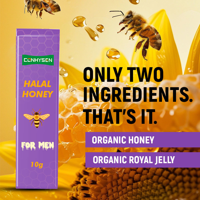 Custom Label Organic Halal Honey for Men Support Heart Digestive Health