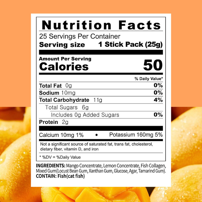 マンゴー風味のコラーゲンゼリー 関節と骨の健康をサポート カスタムブランド