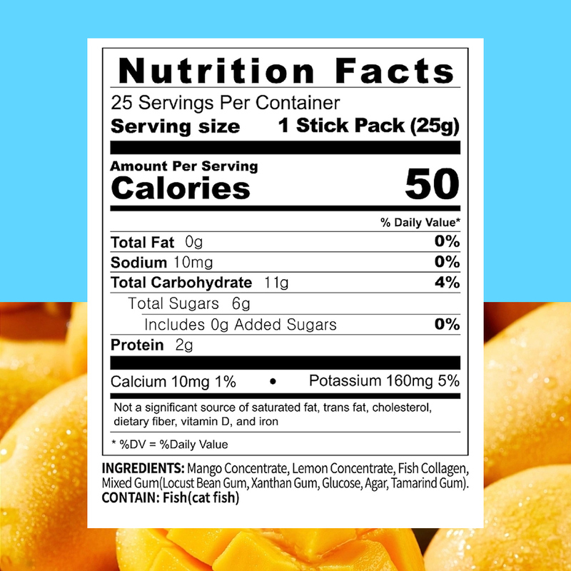 マンゴー風味のコラーゲンゼリーは、関節と骨の健康をサポートします。カスタムブランド。