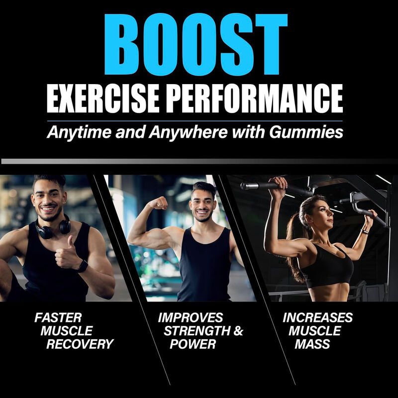 カスタムスポーツプレワークアウトマッスルグロースクレアチンモノハイドレートグミ 筋肉量の増加 クレアチングミサプリメント