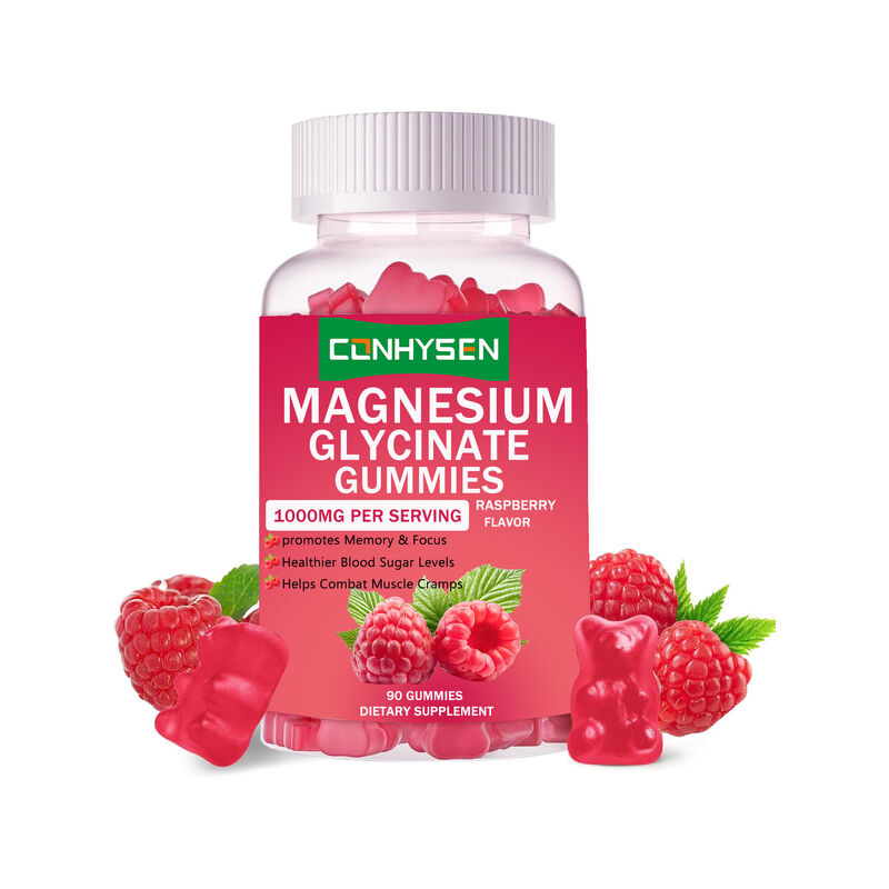 ホットセール プライベートラベル ビーガン ビタミンD 栄養補助食品 睡眠の質を向上 マグネシウムグリシネート グミ