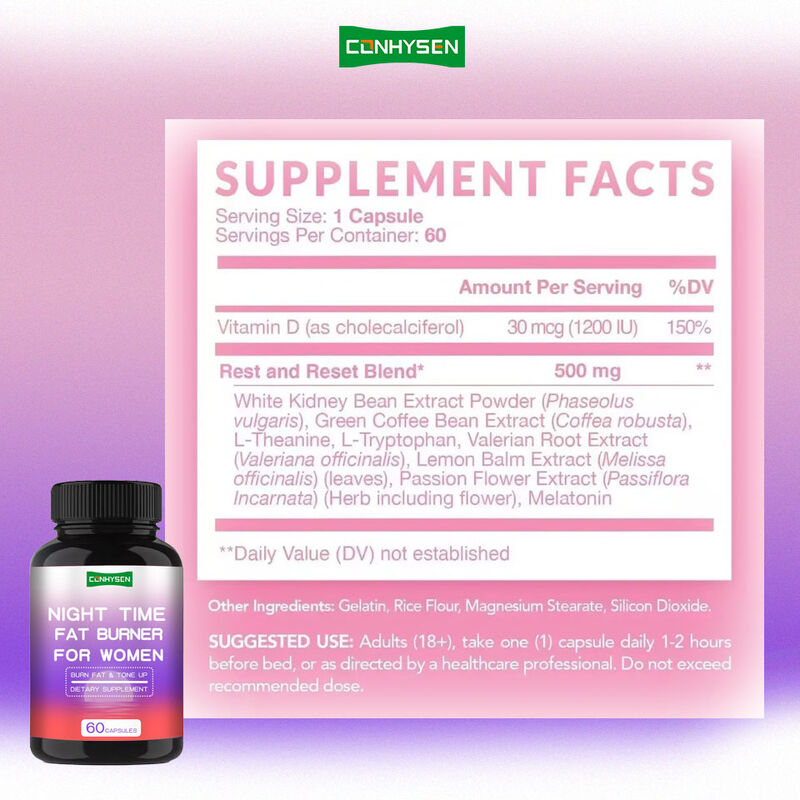 効果的減量脂肪燃焼剤 減量カプセル 女性用ナイトタイム脂肪燃焼剤 カプセル 補給品