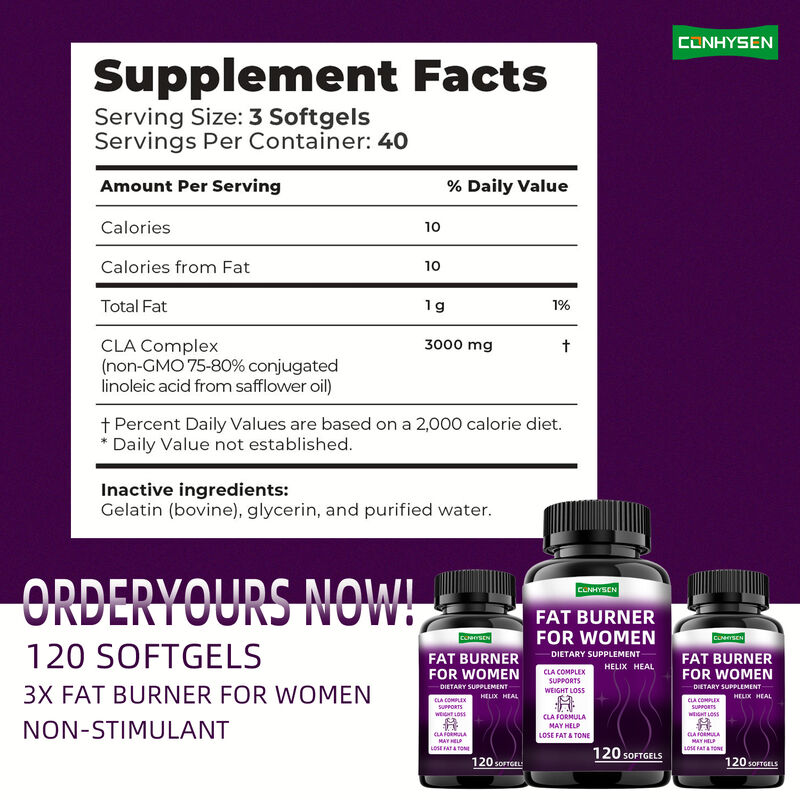 CLAコンプレックス配合、女性向け脂肪燃焼カプセル、筋肉増強、ダイエットサプリメント、食物繊維配合
