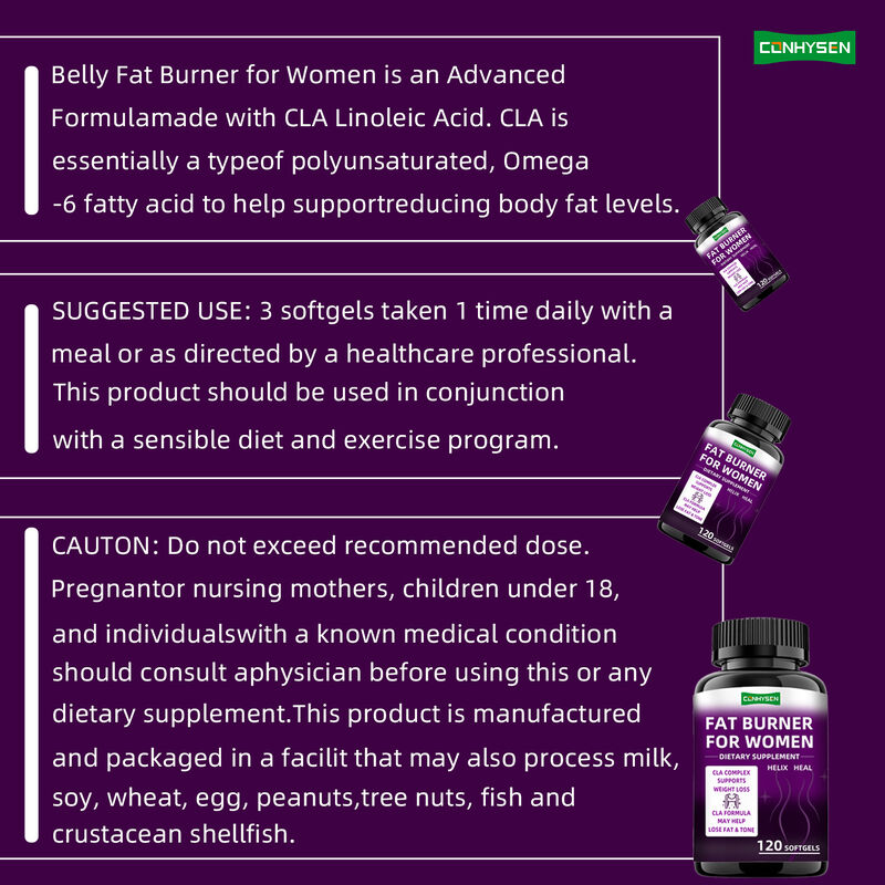 CLAコンプレックス配合、女性向け脂肪燃焼カプセル、筋肉増強、ダイエットサプリメント、食物繊維配合