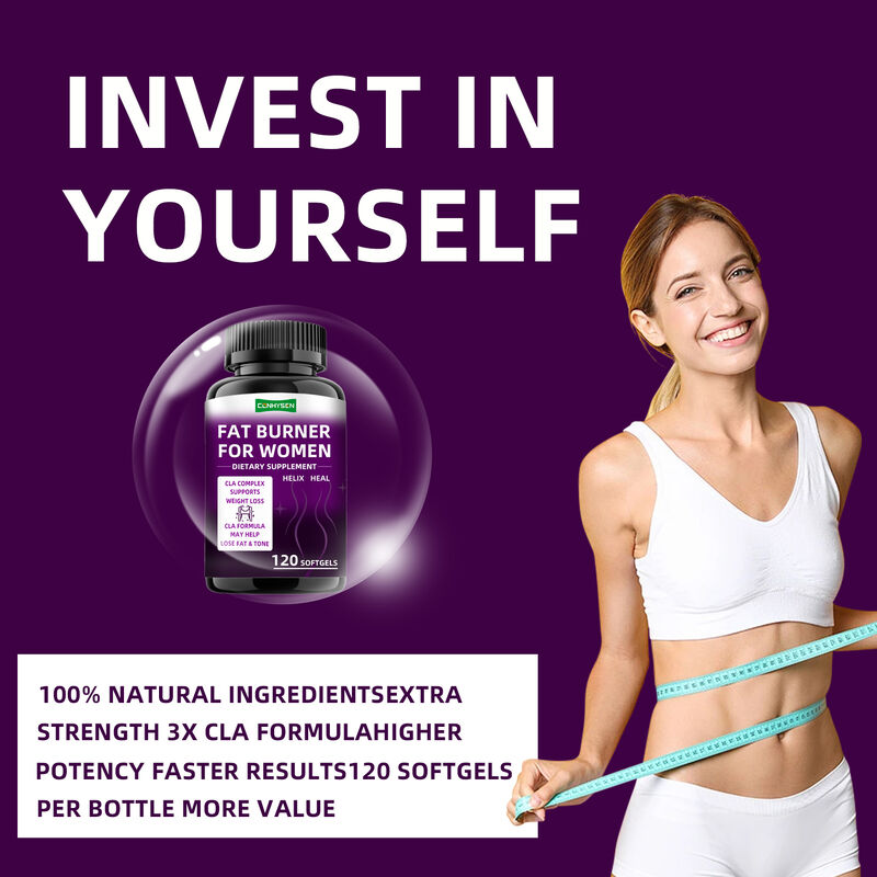 CLAコンプレックス配合、女性向け脂肪燃焼カプセル、筋肉増強、ダイエットサプリメント、食物繊維配合